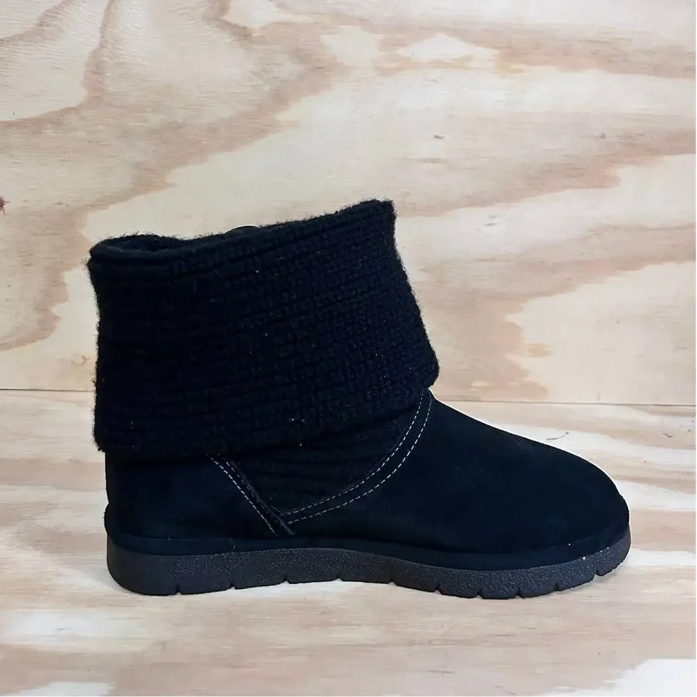 Sporto - Mona Buttons Suede And Knit Sweater - Boots - Black - Women's - 8.5M